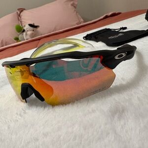 Oakley Black Sunglasses with Red Prizm Lens